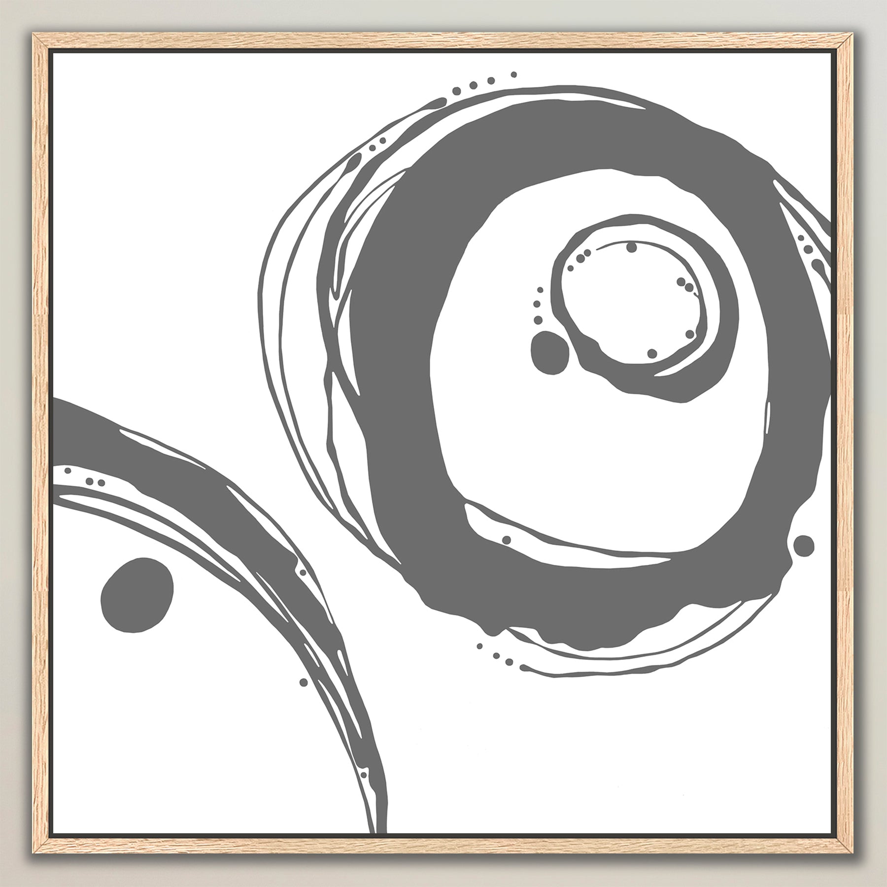 Orbit ~ Grey on White ~  Square Canvas Edition Print