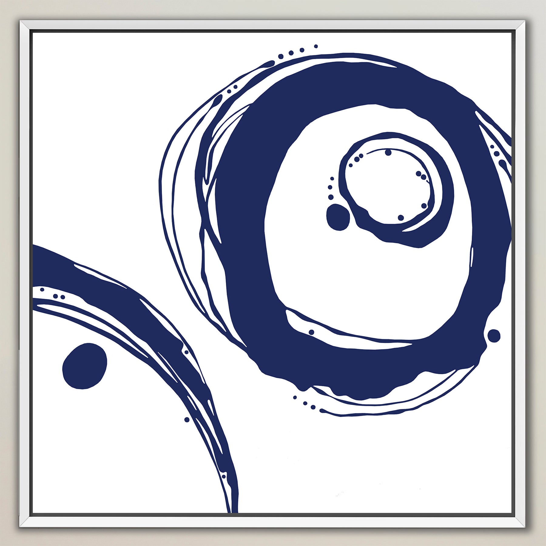 Orbit ~ Indigo on White ~ Square Canvas Edition Print