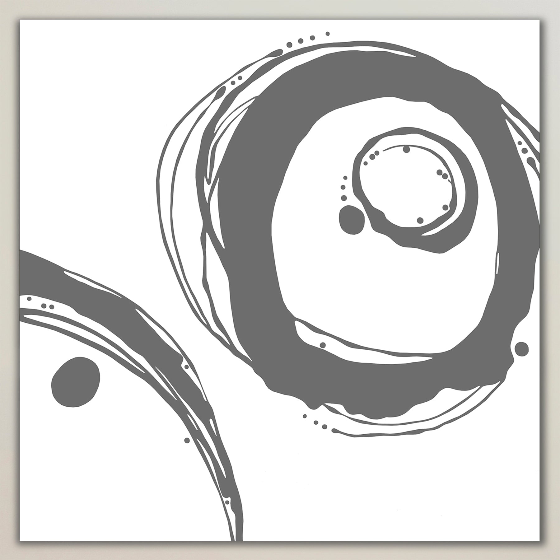 Orbit ~ Grey on White ~  Square Canvas Edition Print
