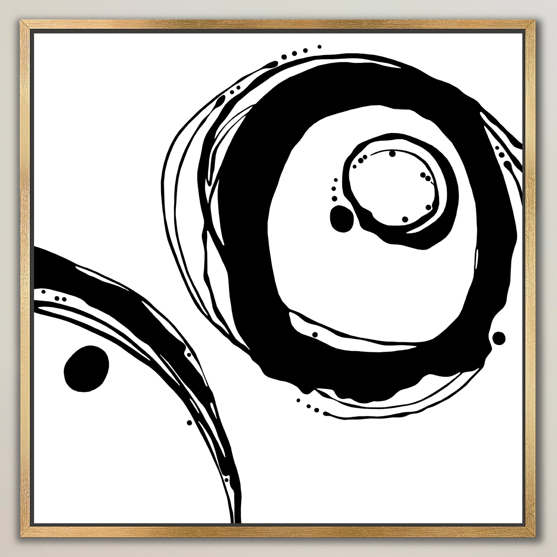 Orbit ~Black on White ~ Square Canvas Edition Print