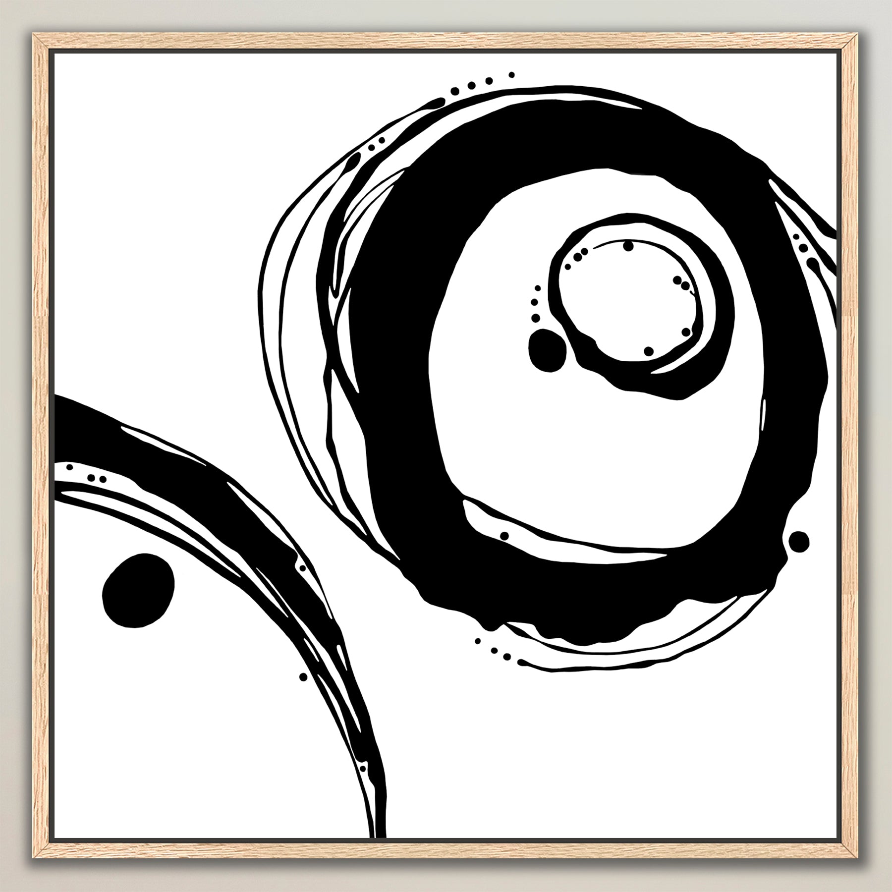 Orbit ~Black on White ~ Square Canvas Edition Print