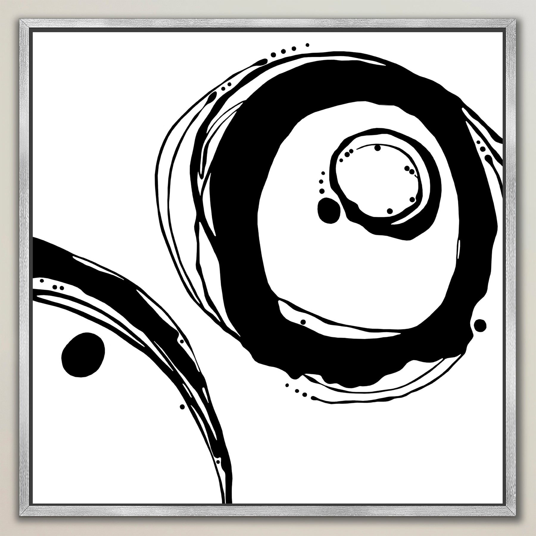 Orbit ~Black on White ~ Square Canvas Edition Print