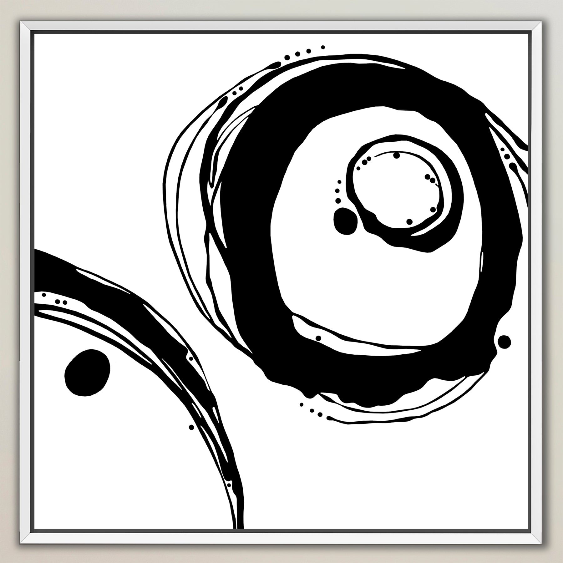 Orbit ~Black on White ~ Square Canvas Edition Print