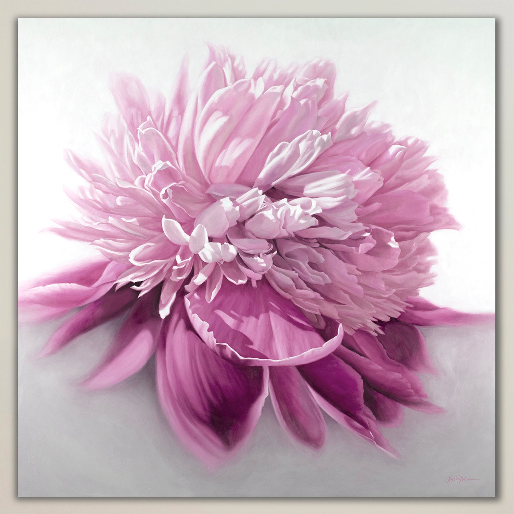 Peony in Plum ~ Square Canvas Edition Print