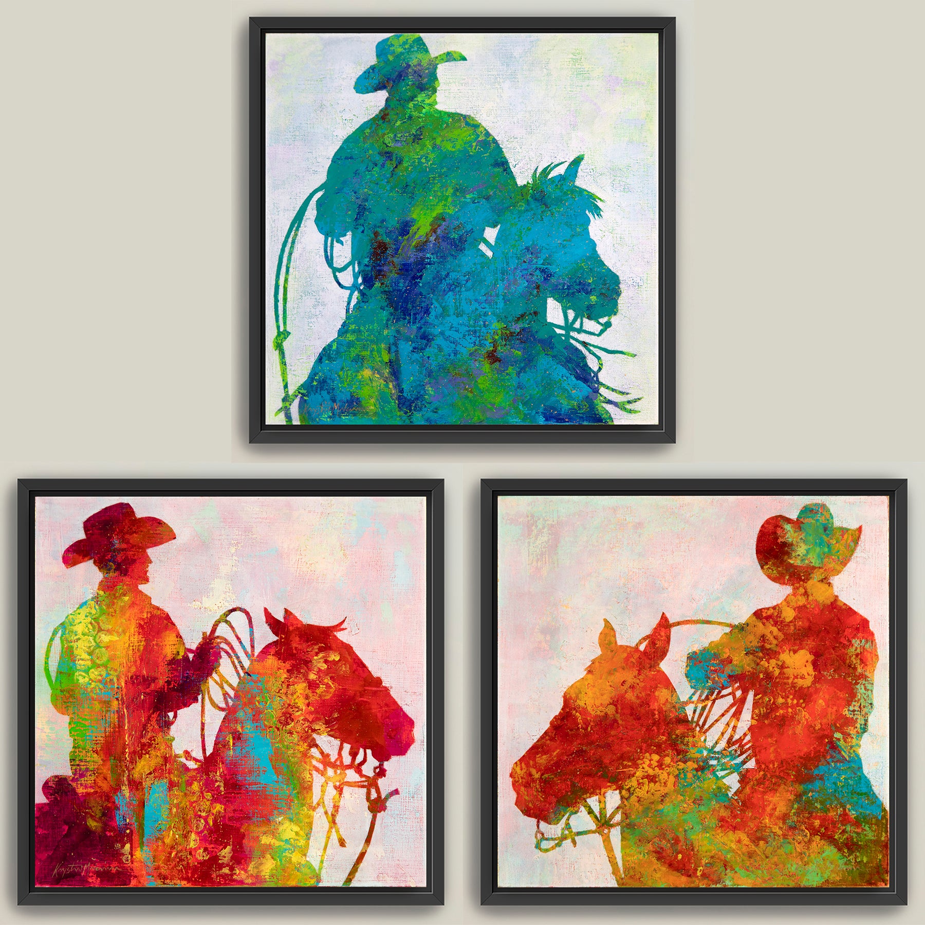 Gold Dust Cowboys ~ Square Canvas Edition Print Set