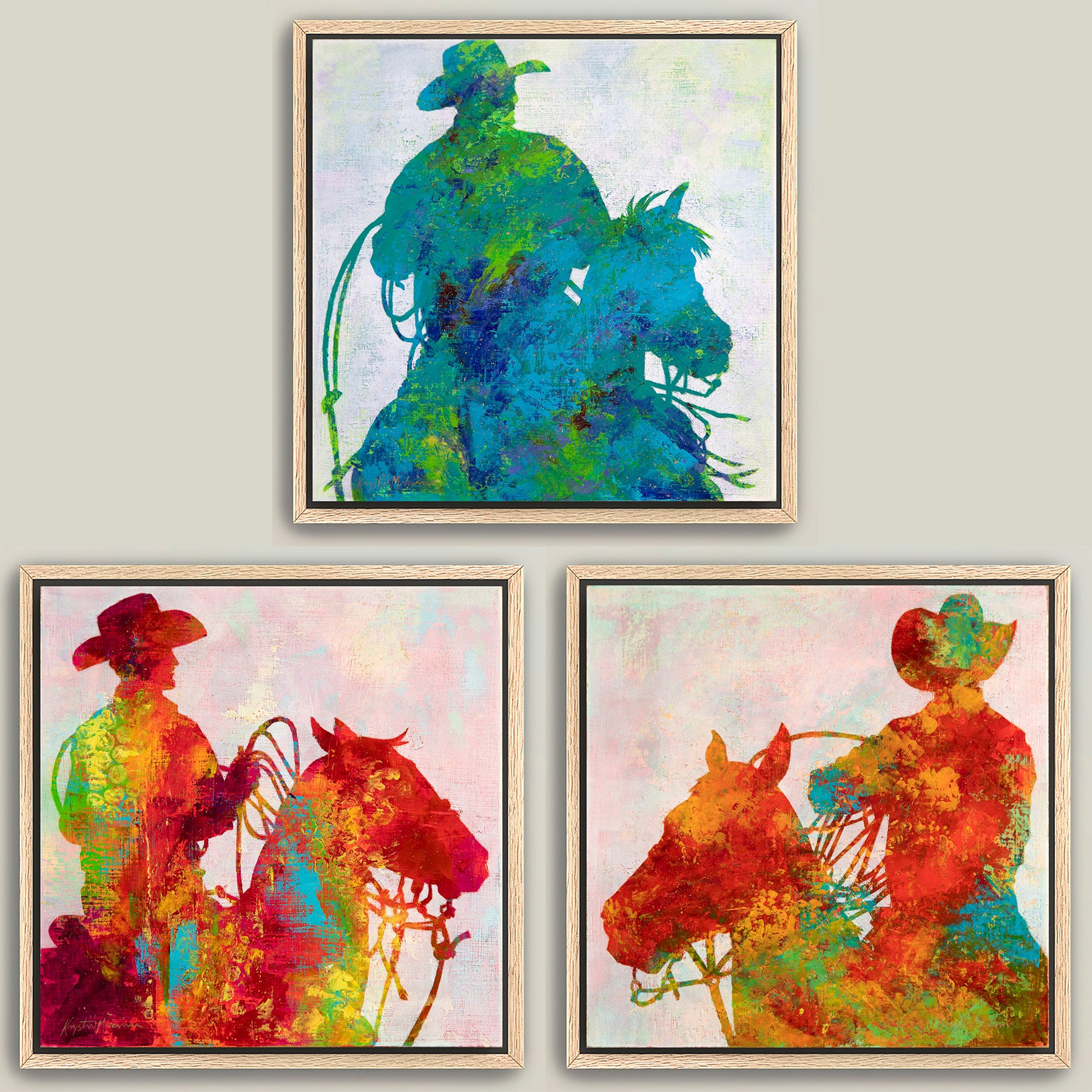 Gold Dust Cowboys ~ Square Canvas Edition Print Set