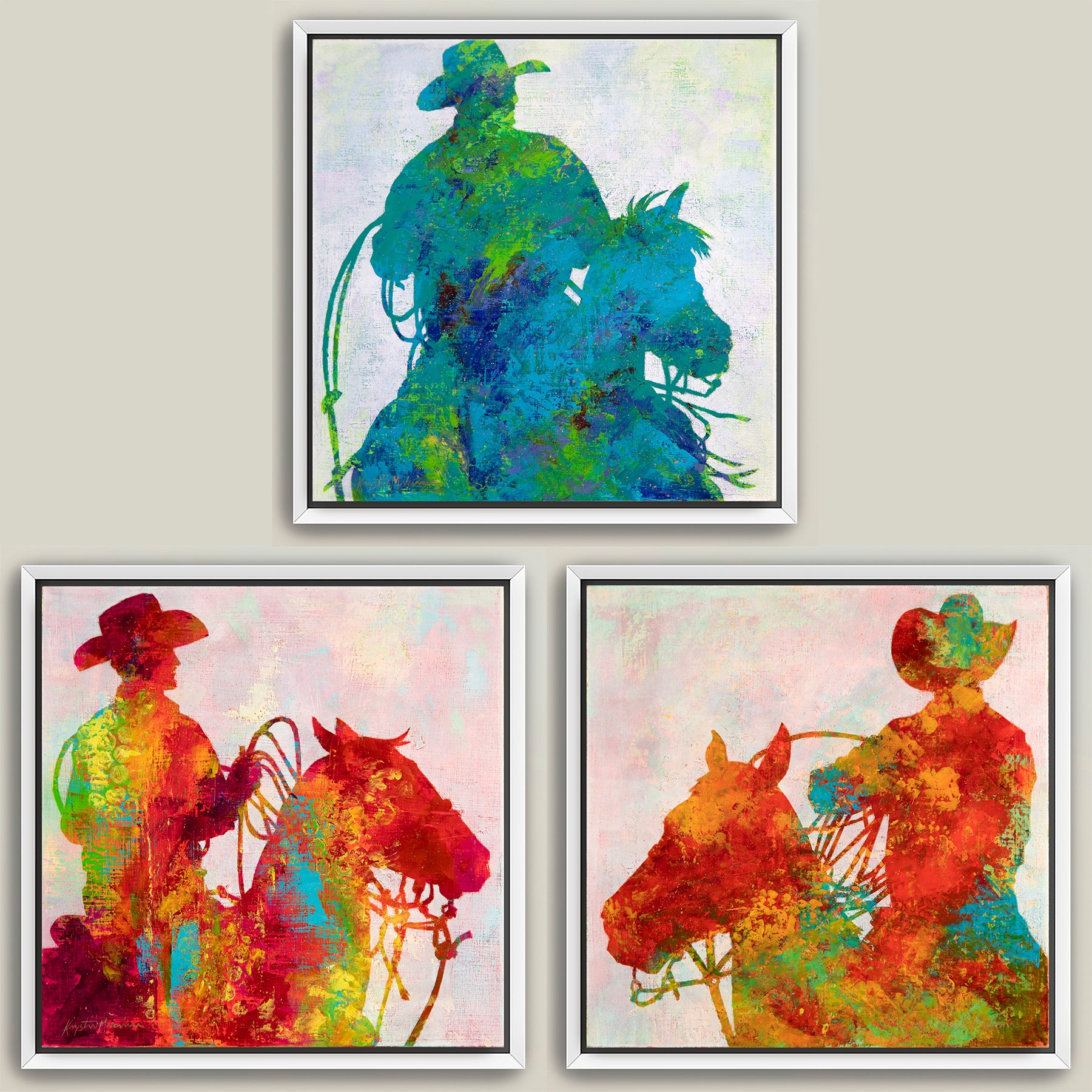 Gold Dust Cowboys ~ Square Canvas Edition Print Set