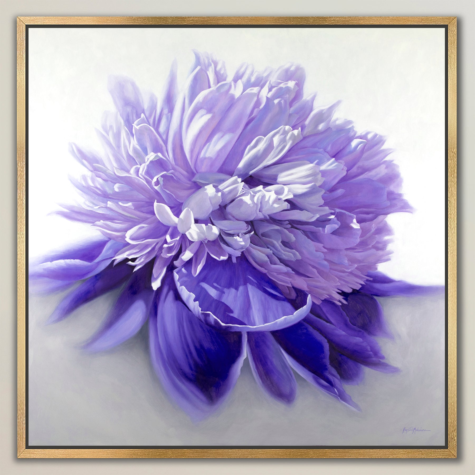 Peony in Violet ~ Square Canvas Edition Print