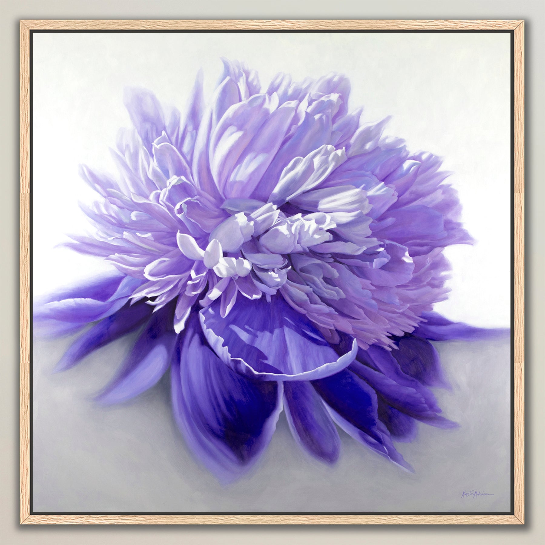 Peony in Violet ~ Square Canvas Edition Print