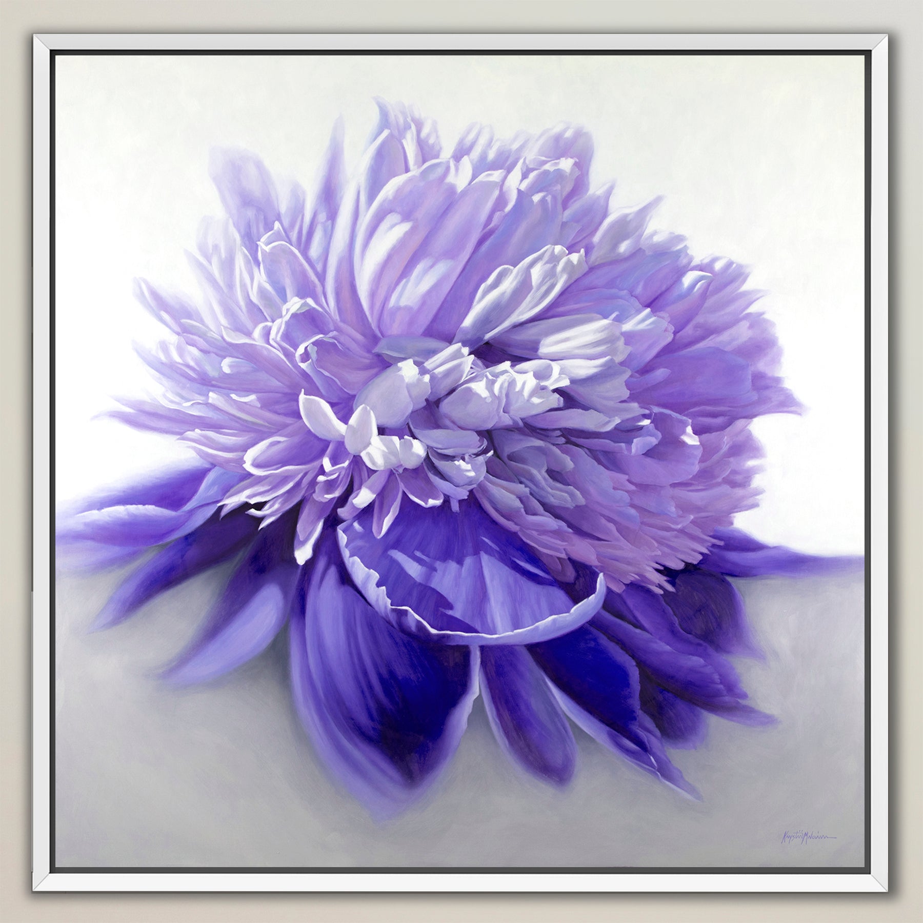 Peony in Violet ~ Square Canvas Edition Print