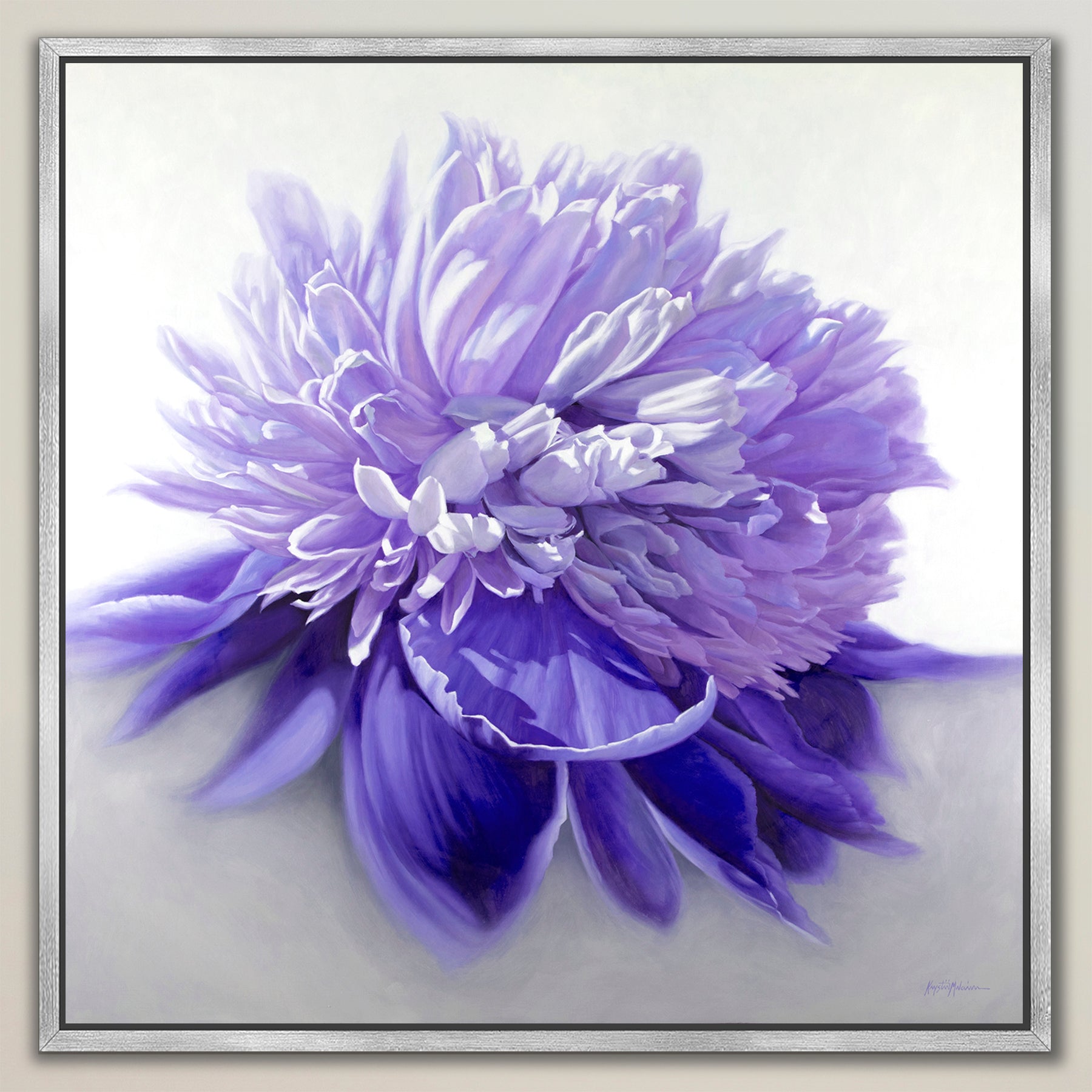 Peony in Violet ~ Square Canvas Edition Print