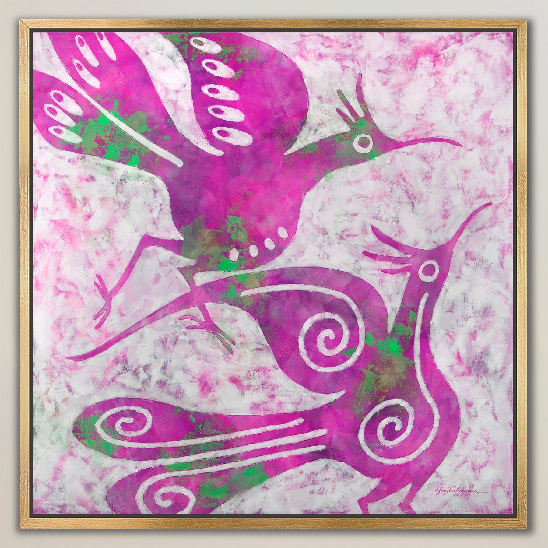 Zia Birds ~ Cool Collection ~ Canvas Edition Print