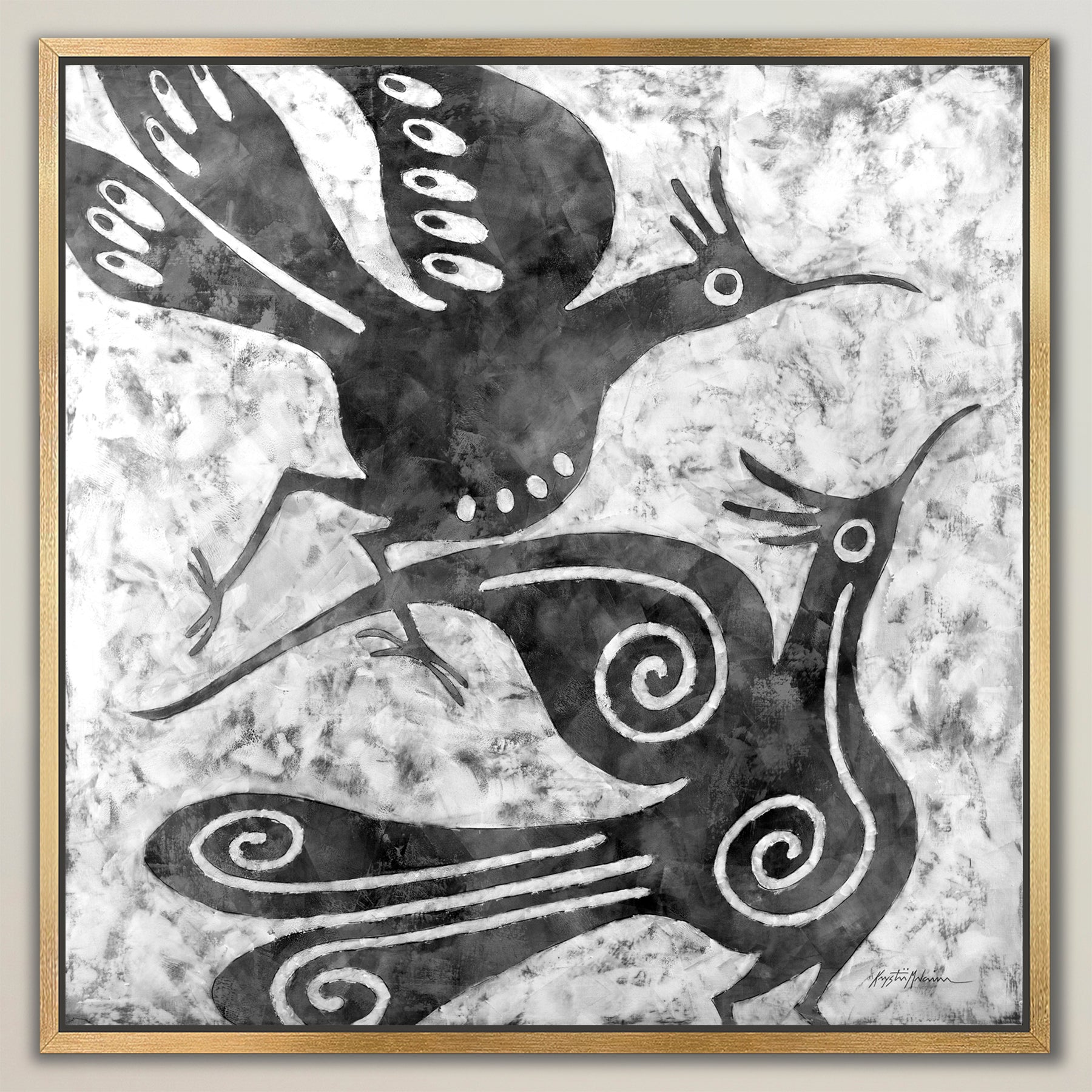 Zia Birds ~ Midnight ~ Canvas Edition Print