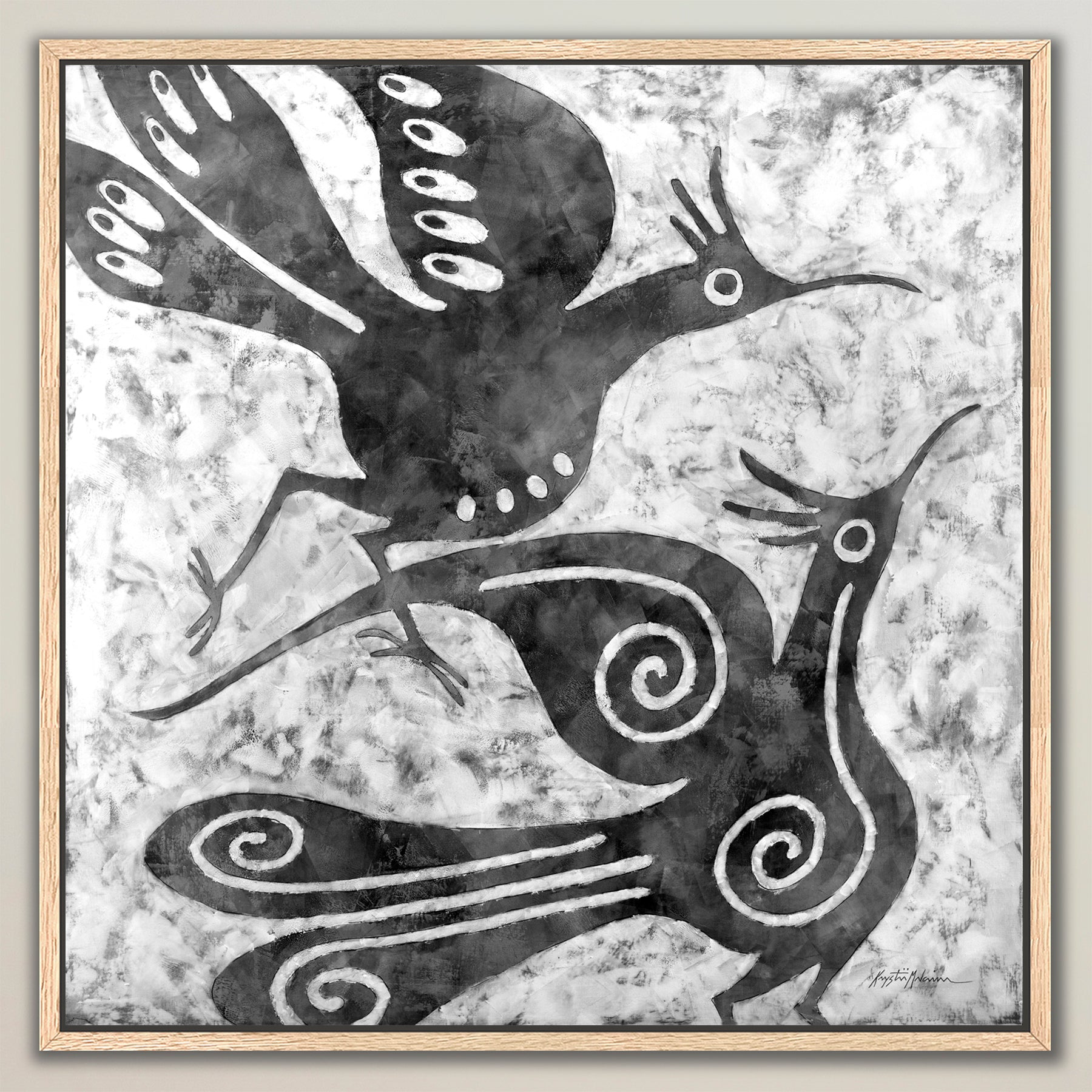 Zia Birds ~ Midnight ~ Canvas Edition Print