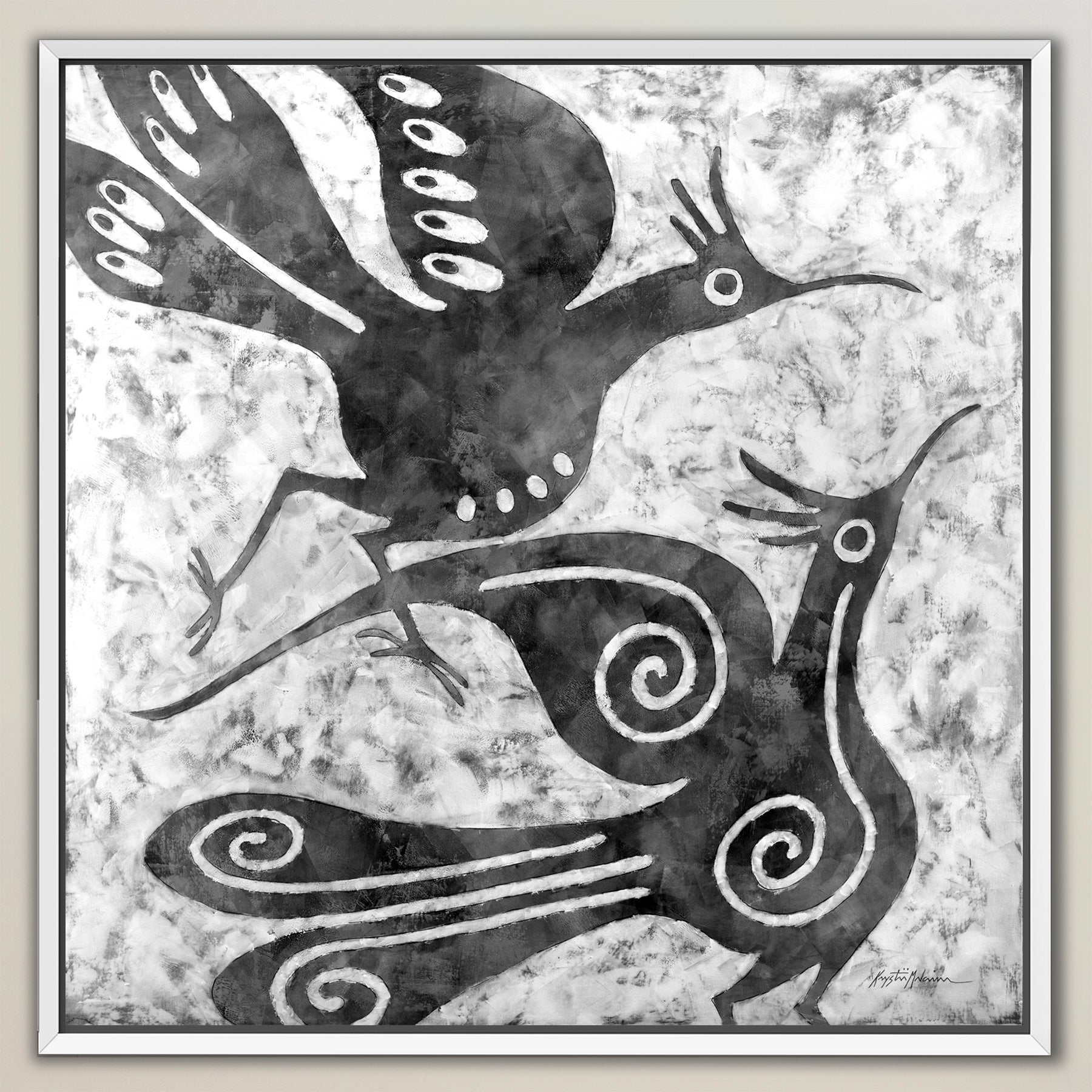 Zia Birds ~ Midnight ~ Canvas Edition Print