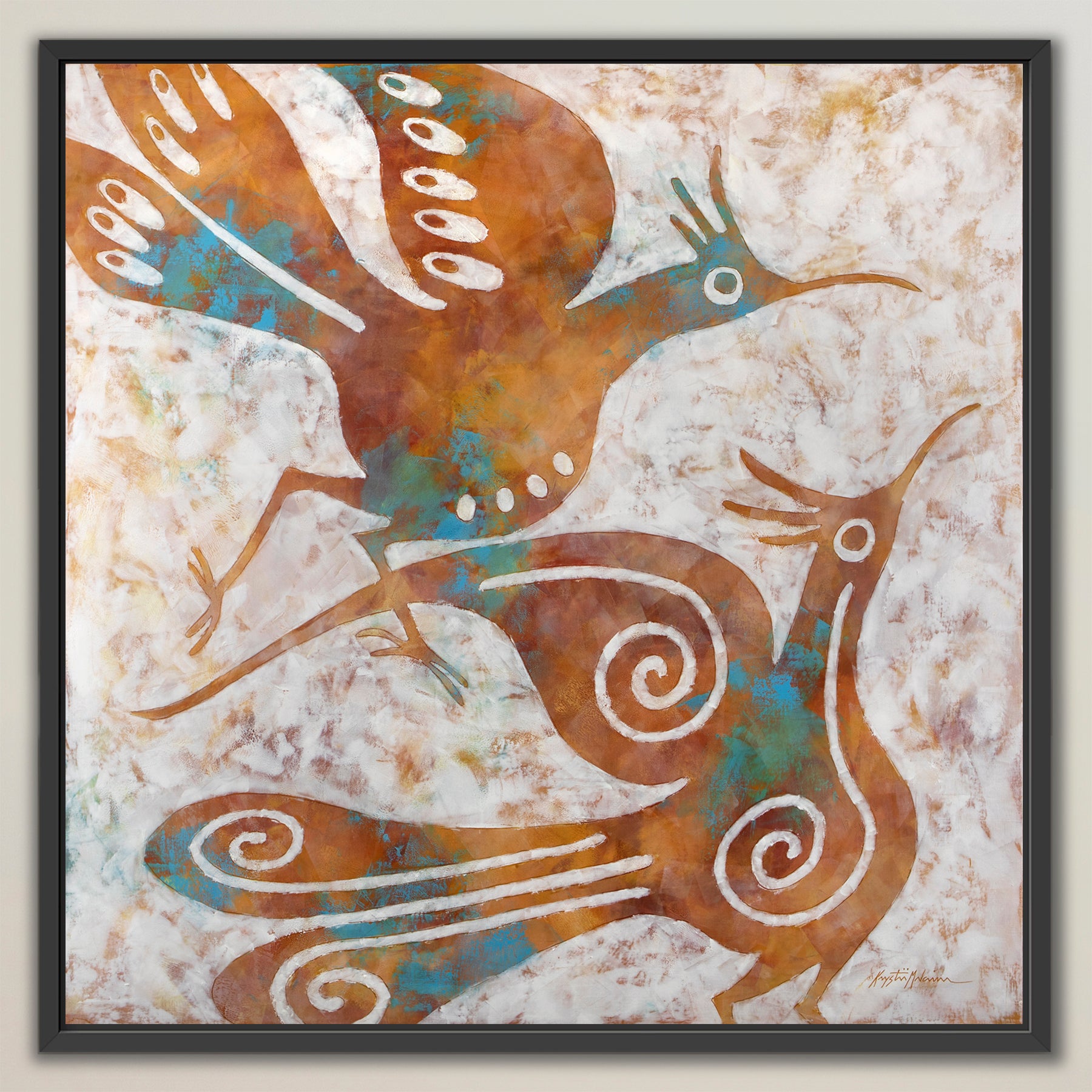 Zia Birds ~ Warm Collection ~ Canvas Edition Print