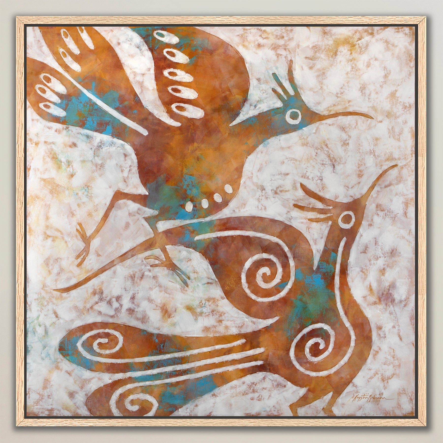 Zia Birds ~ Warm Collection ~ Canvas Edition Print