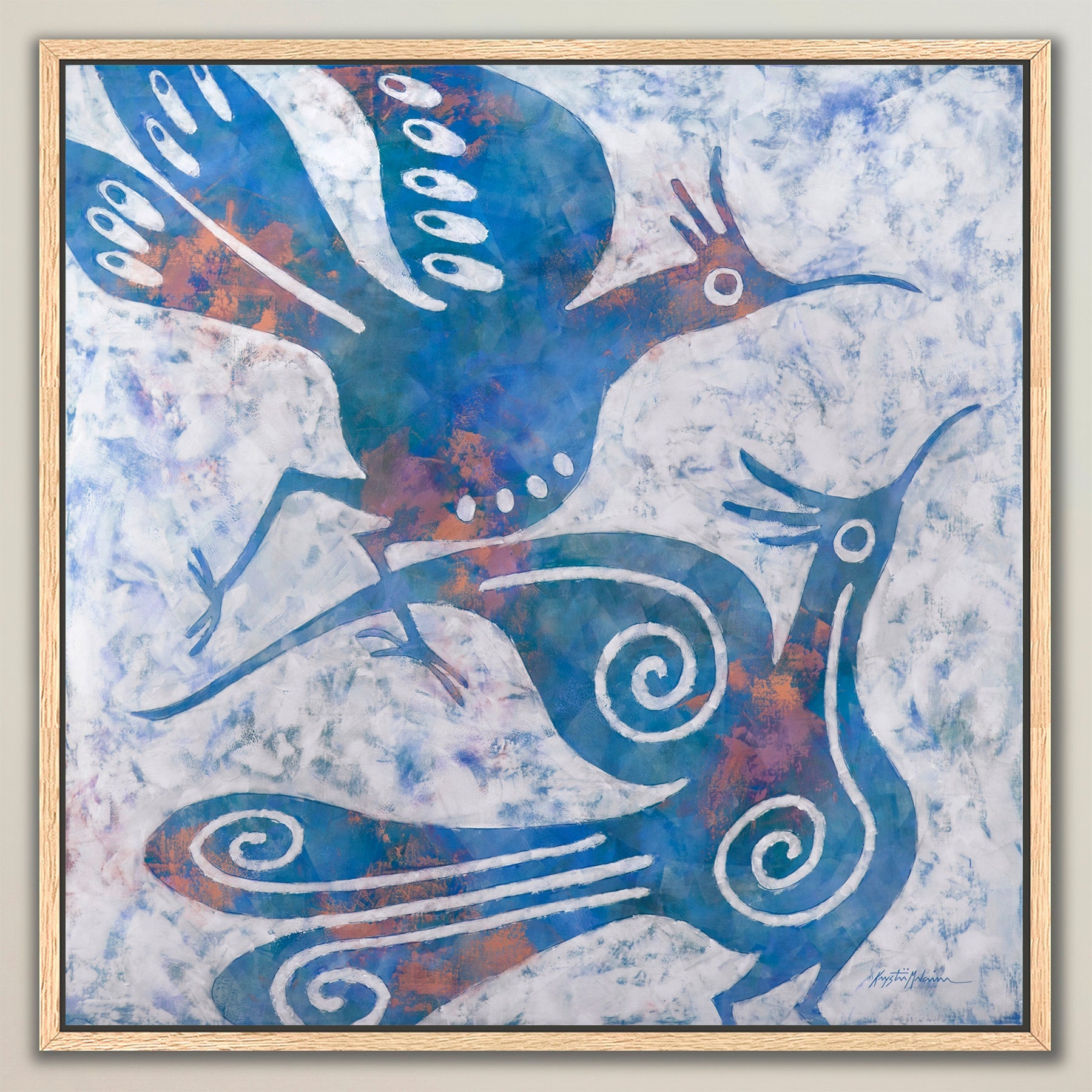 Zia Birds ~ Cool Collection ~ Canvas Edition Print