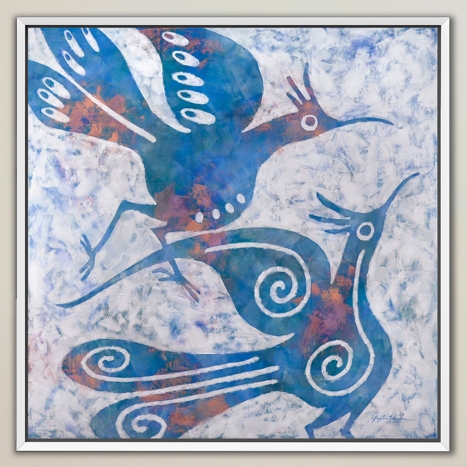 Zia Birds ~ Cool Collection ~ Canvas Edition Print